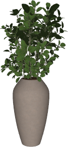Bloco 3D Paramétrico para Archicad: Vaso Medio com Planta Verde 01
