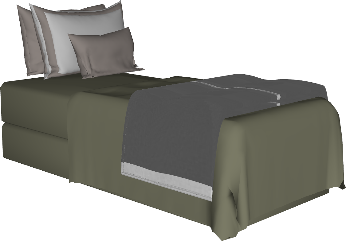 Bloco 3D Paramétrico para Archicad: Hub Cama Solteiro 03