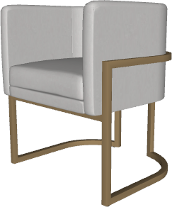 Bloco 3D Paramétrico para Archicad: Cadeira Estofada Detalhe em Dourado 02